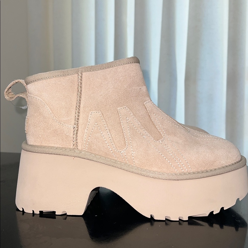 UGG Beige Platform Ankle Boots - Picture 2 of 6